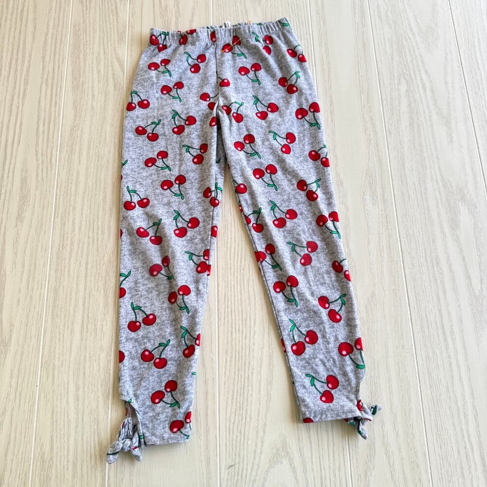 One Step Up Girls Cherry Print Leggings Size 7/8 Gray